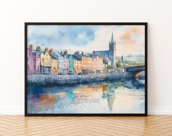 Limerick Aquarell Plakat Wall Art Limerick Wandbehang Home Décor Limerick Geschenk Kunstliebhaber Irland Wandkunst
