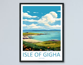 Isle Of Gigha Travel Print Wall Art Isle Of Gigha Wall Hanging Home Décor Isle Of Gigha Gift Art Lovers Scotland Art Lover Travel Gift