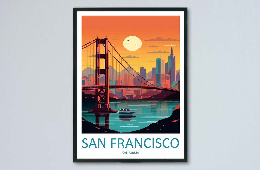 San Francisco Golden Gate Travel Print Wall Art San Francisco Wall