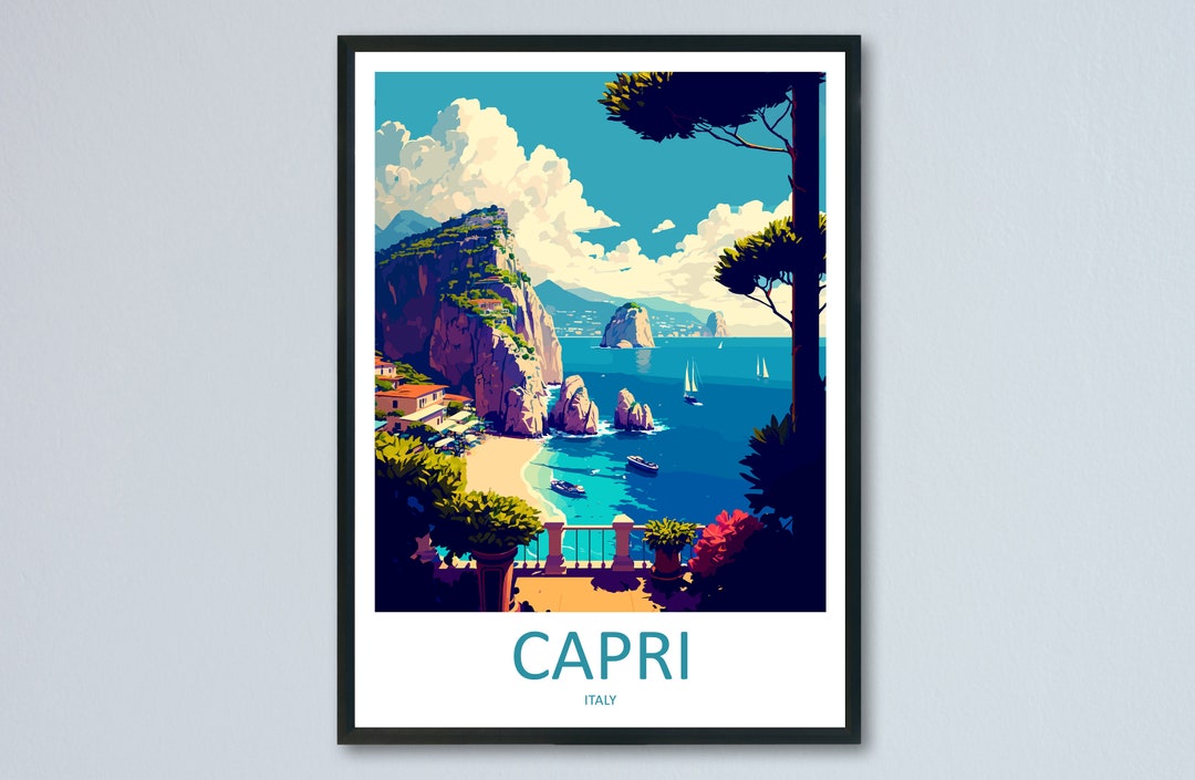 Capri Travel Print Wall Art Capri Italy Wall Hanging Home Etsy