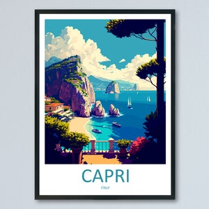 Capri Travel Print Wall Art Capri Travel Gift Wall Hanging Art Decor