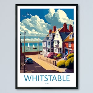 Whitstable Travel Print Wall Art Whitstable Wall Hanging Home Décor Whitstable Gift Art Lovers England Art Lover Gift Print Artwork Kent Art