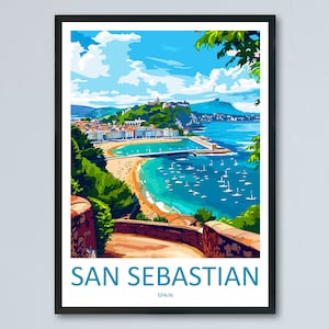 San Sebastian Travel Print Wall Art San Sebastian Wall Hanging Home Décor San Sebastian Gift Art Lovers Spain Art Lover Gift San Sebastian