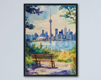 Toronto Watercolor Poster Wall Art Toronto Wall Hanging Home Décor Toronto Gift Art Lovers Canada Wall Art