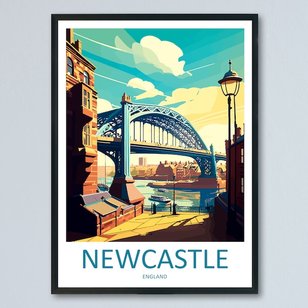 Impresión de viaje de Newcastle Arte de pared Colgante de pared de Newcastle Decoración del hogar Regalo de Newcastle Amantes del arte Regalo para amantes del arte de Inglaterra Impresión artística de la ciudad de Newcastle