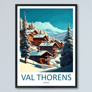 Val Thorens Reise-Druck Wandkunst Val Thorens Wandbehang Wohnkultur Val Thorens Geschenk Kunstliebhaber Ski Kunst Liebhaber Geschenk Val Thorens Druck Ski