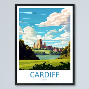 Cardiff Castle Print Cardiff Castle Home Decor Landscape Art Print Cardiff Castle Wall Art Wales Enthusiast Gift Wall Hanging Cardiff Wales