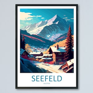 Seefeld Travel Print Wall Art Seefeld Wall Hanging Home Décor Seefeld Gift Art Lovers Austria Art Lover Gift Seefeld Travel Poster