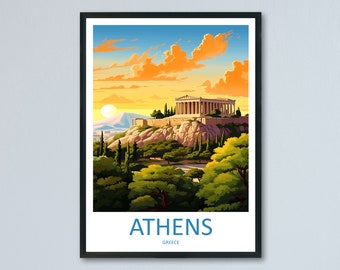 Athens Travel Print Wall Art Athens Greece Wall Hanging Home Decoration Athens Gift Art Lovers Wall Art Print Athens Greece Wall Poster Art