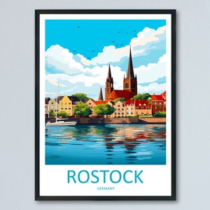 Rostock Travel Print Wall Art Rostock Wall Hanging Home Decor Rostock Gift Art Lovers Wall Art Print Art Rostock Germany