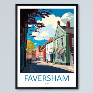Faversham Travel Print Wall Art Faversham Wall Hanging Home Décor Faversham Gift Art Lovers England Art Lover Gift Print Artwork Kent Art