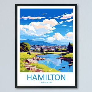 Hamilton Travel Print Wall Art Hamilton Wall Hanging Home Décor Hamilton Gift Art Lovers New Zealand Art Lover Gift Hamilton NZ Art