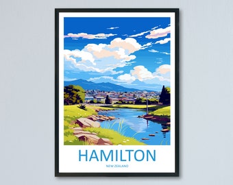 Hamilton Travel Print Wall Art Hamilton Wall Hanging Home Décor Hamilton Gift Art Lovers New Zealand Art Lover Gift Hamilton NZ Art