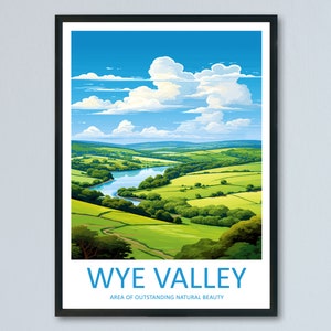 Wye Valley Travel Print Wall Art Wye Valley Wall Hanging Home Decor Wye Valley Gift Art Lovers Wall Art AONB Wall Print AONB Travel Print