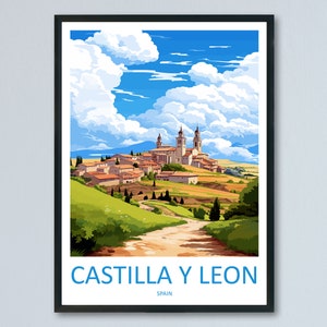 Castilla Y Leon Reisedruck Wandkunst Castilla Y Leon Wandbehang Wohnkultur Castilla Y Leon Geschenk Kunstliebhaber Spanien Kunstgeschenk Castilla Y Leon