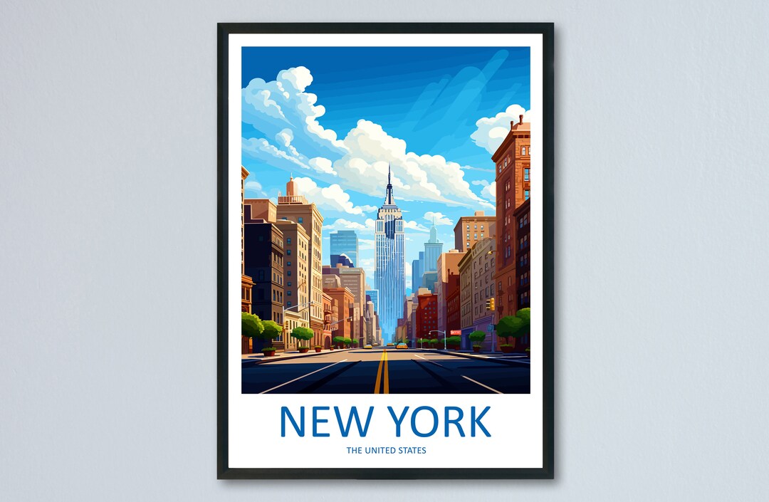 New York Travel Print Wall Art New York Wall Hanging Home Etsy