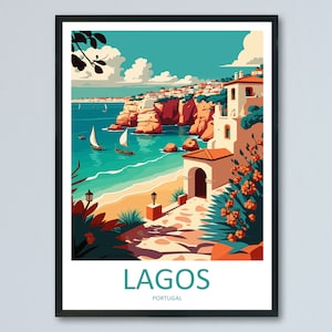 Lagos Travel Print Wall Art Lagos Wall Hanging Home Décor Lagos Gift Art Lovers Portugal Art Lover Gift Lagos Wall Décor Lagos Travel Art