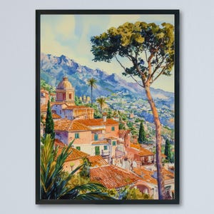 Taormina Watercolor Poster Wall Art Taormina Wall Hanging Home Décor Taormina Gift Art Lovers Italy Wall Art