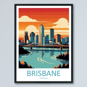 Brisbane Travel Print Wall Art Brisbane Wall Hanging Home Décor Brisbane Gift Art Lovers Wall Art Australia Travel Print Brisbane Decor
