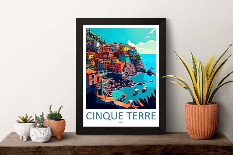 Cinque Terre Travel Print Wall Art Cinque Terre Italy Wall Hanging Home ...