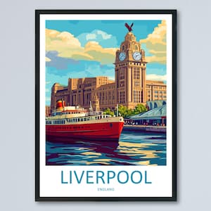 Liverpool Travel Print Wall Art Liverpool Wall Hanging Home Décor Liverpool Gift Art Lovers England Art Lover Gift Liverpool Travel Art Gift