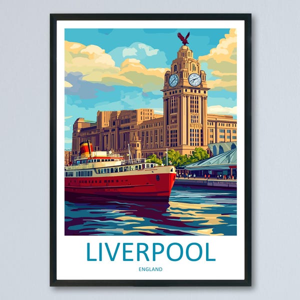 Liverpool Travel Print Wall Art Liverpool Wall Hanging Home Décor Liverpool Gift Art Lovers England Art Lover Gift Liverpool Travel Art Gift