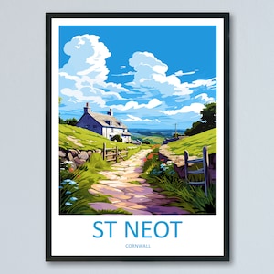 St Neot Travel Print Wall Art St Neot Wall Hanging Home Décor St Neot Gift Art Lovers Cornwall Art Lover Gift