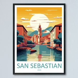 San Sebastian Travel Print Wall Art San Sebastian Wall Hanging Home Décor San Sebastian Gift Art Lovers Spain Art Lover Gift San Sebastian