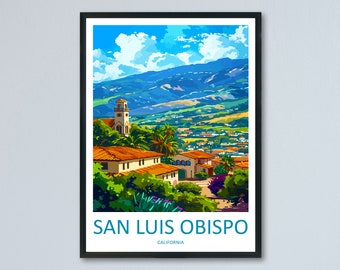 San Luis Obispo Travel Print Wall Art San Luis Obispo Wall Hanging Home Décor San Luis Obispo Gift Art Lovers California Art Lover Gift