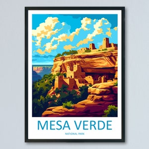 Mesa Verde National Park Travel Print Wall Art Mesa Verde Wall Hanging Home Décor Mesa Verde Gift Art Lovers Colorado Art Gift Lover Print