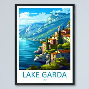Lake Garda Travel Print Wall Art Lake Garda Wall Hanging Home Decoration Lake Garda Gift Art Lovers Wall Art Print Art Lake Garda Travel Art