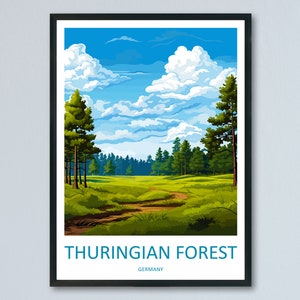 Thüringer Wald Reise Druck Thüringer Wald Home Décor Deutschland Kunstdruck Deutschland Thüringer Wald Wand Druck Geschenk für Deutschland Fans