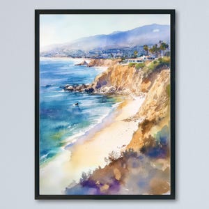 Malibu Watercolor Poster Malibu California Travel Print Wall Art Malibu Home Decor Malibu Gift Art Lovers California Beach Town