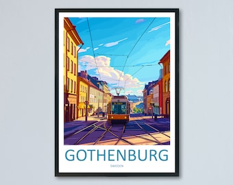 Wydruk z Göteborga Wystrój domu w Göteborgu Wydruk artystyczny w Szwecji Wydruk ścienny w Göteborgu dla Szwecji Prezent ścienny Dekoracja domu w Göteborgu Dzieło sztuki