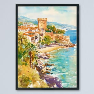 Malaga Watercolor Poster Malaga Travel Print Malaga Spain Art Malaga City Decor Malaga Wall Art