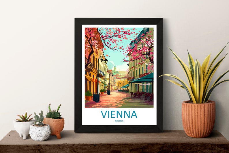 Vienna Travel Print Wall Art Vienna Wall Hanging Home Decoration Vienna Gift Art Lovers Wall Art Print Art Vienna Wall Print Austria Art image 2