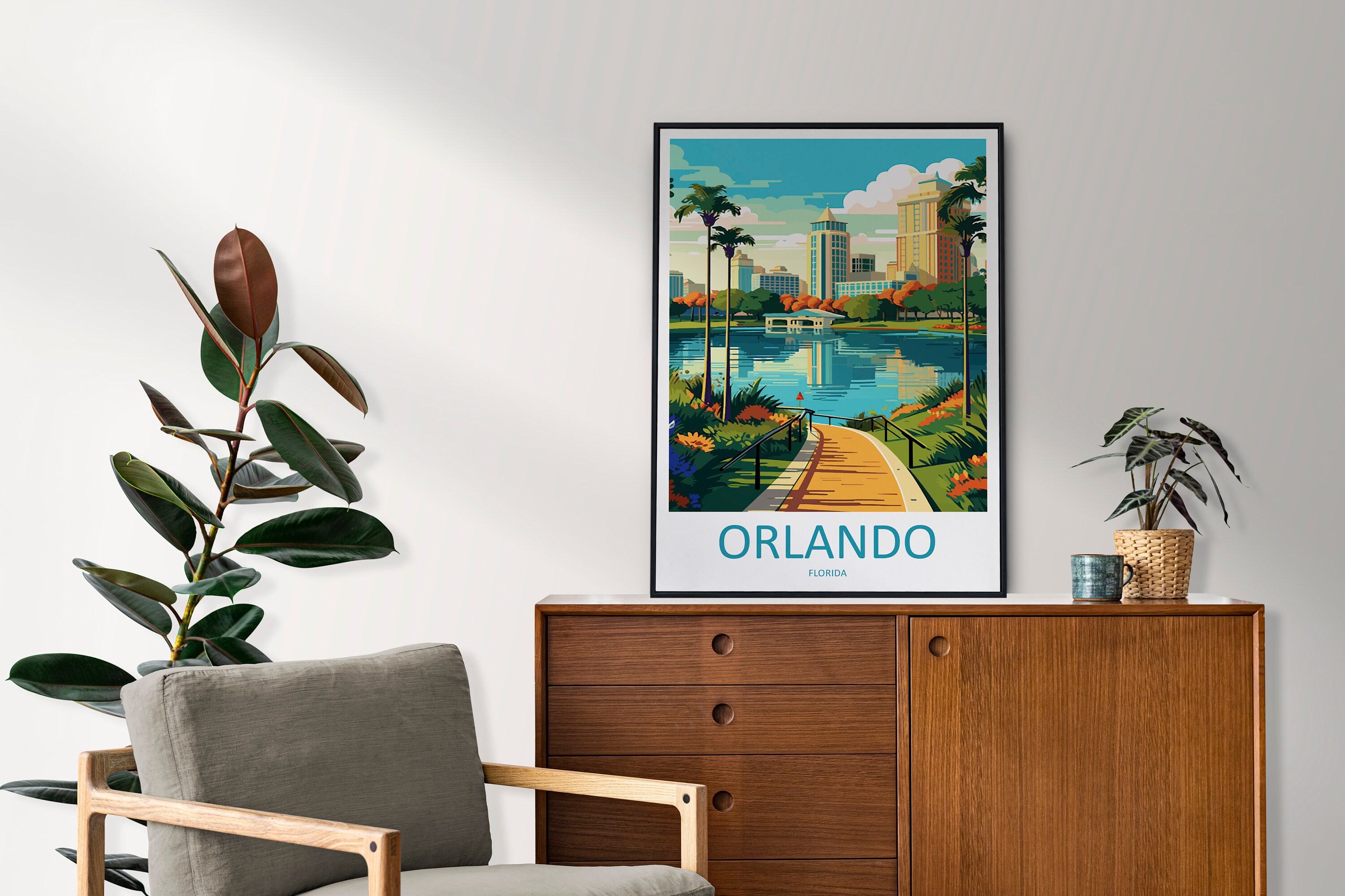 Print Rolnondo Orlando Travel Print Wall Art Orlando Wall Hanging Home Décor Orlando ...