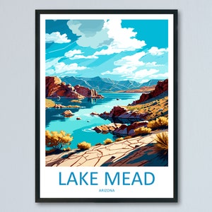 Lake Mead Travel Print Wall Art Lake Mead Wall Hanging Home Décor Lake Mead Gift Art Lovers Arizona Art Lover Gift Arizona Travel Poster