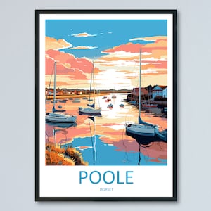 Poole Harbour Travel Print Wall Art Poole Wall Hanging Home Décor Poole Gift Art Lovers England Art Lover Gift Poole Travel Décor Poole