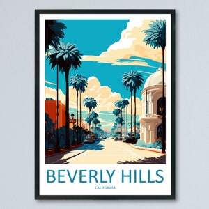Beverly Hills Travel Print Wall Art Beverly Hills Wall Hanging Home Décor Beverly Hills Gift Art Lovers California Lover Gift Beverly Hills