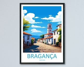 Bragança Reise-Druck Wandkunst Bragança Wandbehang Wohnkultur Bragança Geschenk Kunstliebhaber Portugal Kunstliebhaber Geschenk Bragança Wandkunst
