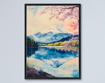 Berg Fuji Aquarell Poster Berg Fuji Reise Druck Berg Fuji Japan Kunst Berg Fuji Natur Dekor Berg Fuji Wand Kunst