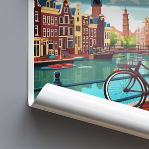 Amsterdam Travel Print Wall Art Amsterdam Wall Hanging Home Décor Amsterdam Gift Art Lovers Netherlands Art Lover Gift Amsterdam Decor image 7