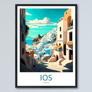 Ios Travel Print Wall Art Ios Greece Wall Hanging Home Decoration Ios Gift Art Lovers Wall Art Print Ios Greece Wall Art
