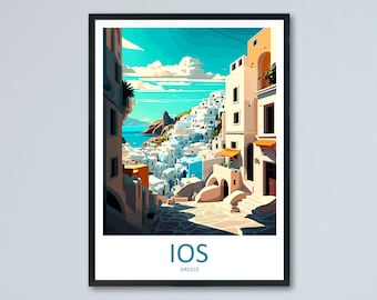 Ios Travel Print Wall Art Ios Greece Wall Hanging Home Decoration Ios Gift Art Lovers Wall Art Print Ios Greece Wall Art
