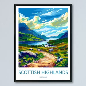 Scottish Highlands Travel Print Highlands Home Décor Scottish Highlands Art Print Highlands Wall Print For Scottish Gift For Scotland Wall
