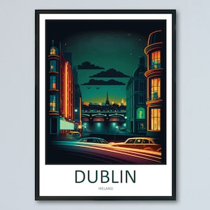 Dublin Skyline Druck Dublin Home Decor Skyline Stadt Kunstdruck Dublin Wandkunst für Irland Enthusiasten Geschenk Wandbehang Dublin Irland Print