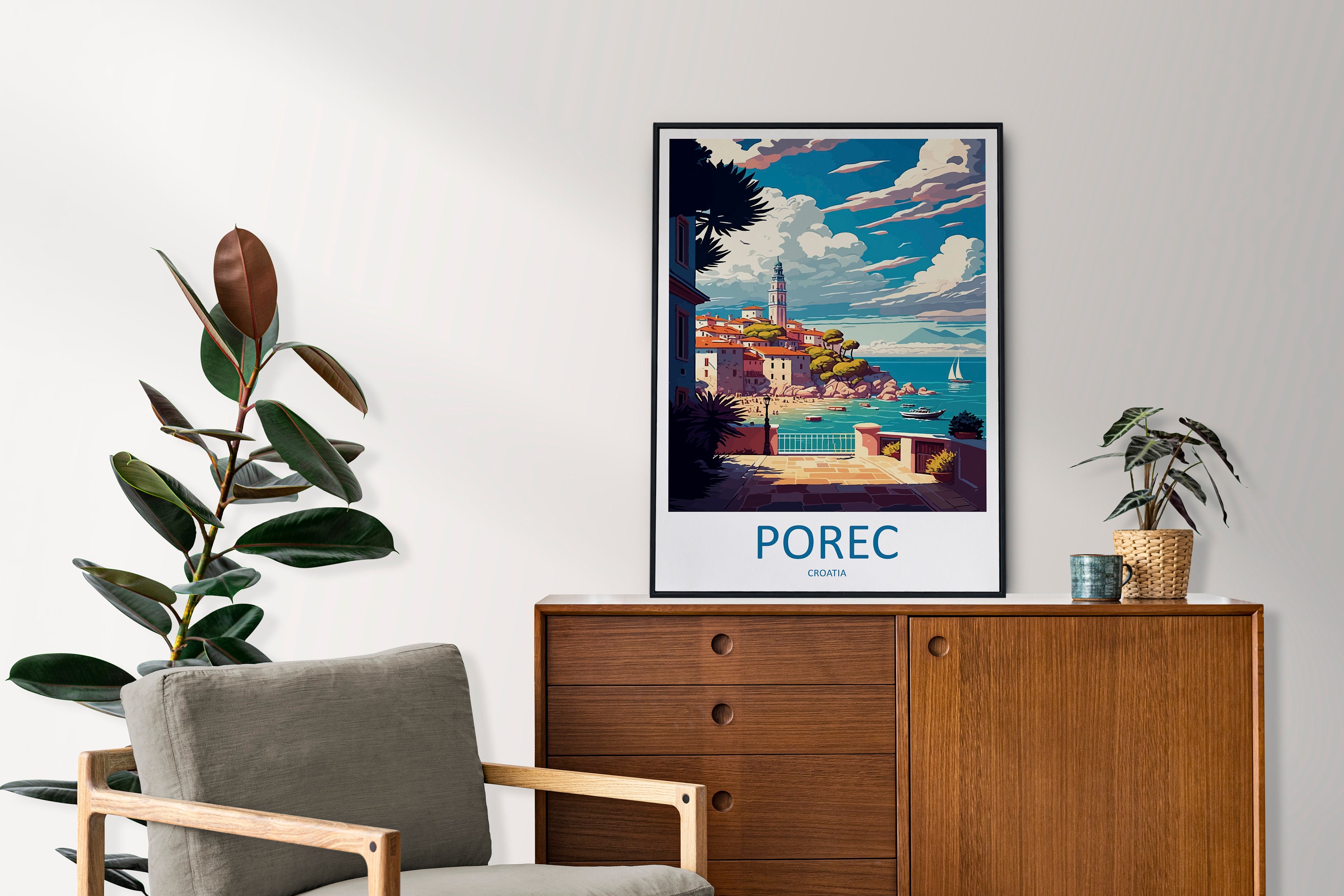 Discover Porec Croatie Paysage Voyage Vintage Poster