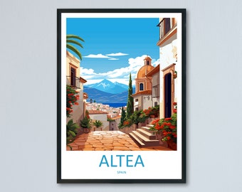 Altea Travel Print Wall Art Altea Wall Hanging Home Décor Altea Gift Art Lovers Spain Art Gift Altea Travel Poster art