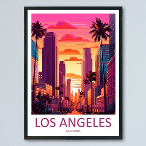 Los Angeles Travel Print Wall Art Los Angeles Wall Hanging Home Décor Los Angeles Gift Art Lovers California Art Lover Gift Los Angeles Deco